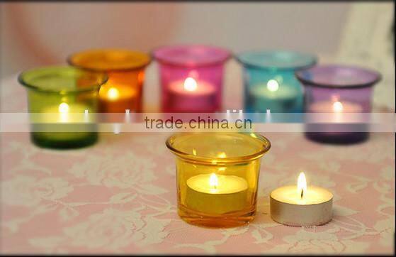 Colored glass candle holder