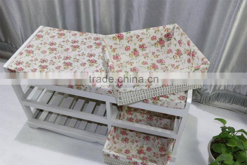 Wood shoe rack with cushion