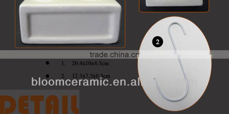 Fashional design white ceramic humidifier with metal "S" hook
