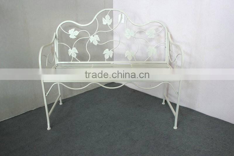 Metal bench for garden