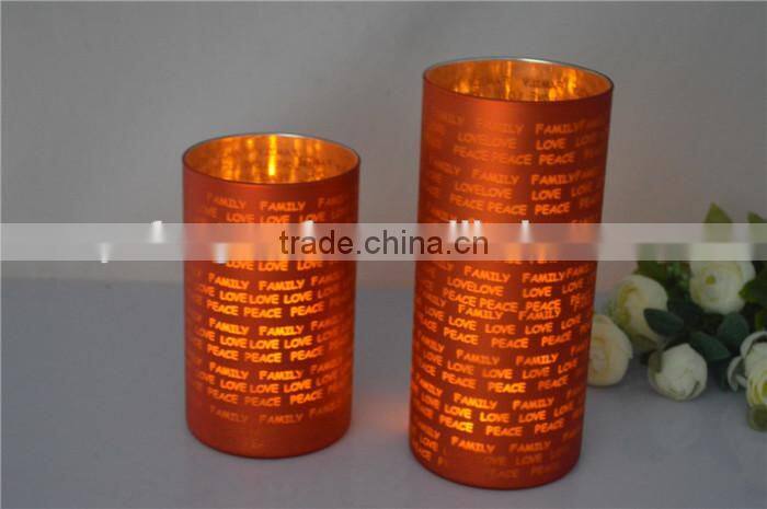 bar table lighted glass cylinders for candles