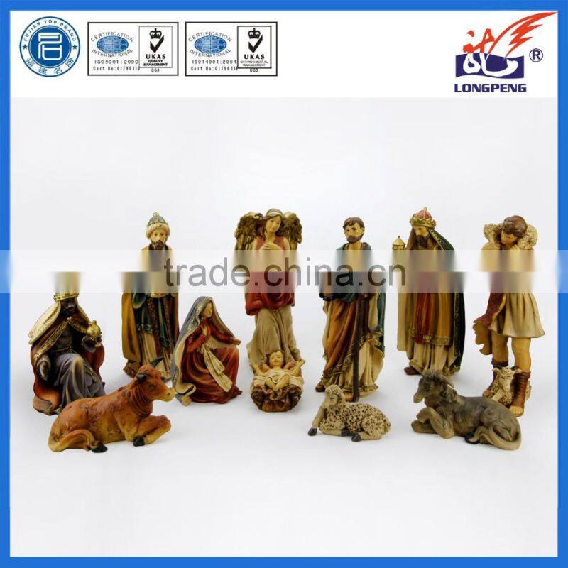 Traditional Nativity Set Figures -11 Pieces,includes Mary,Joseph,Baby Jesus in Manger,Angel,Wisemen,Shepherds,and Animals