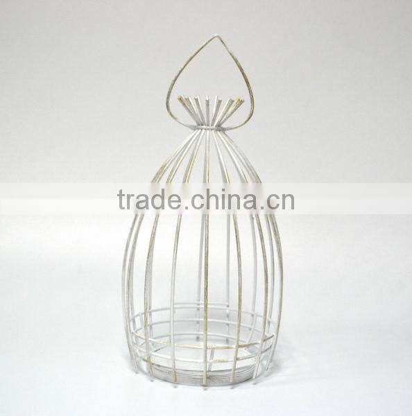 White iron wire candle holder