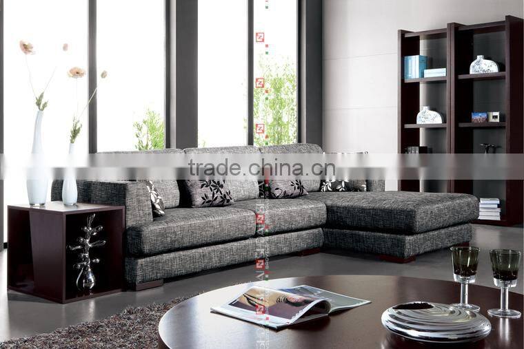 fabric sofa l shape, modern living room fabric plaid sofa set, bruno remz sofa G144