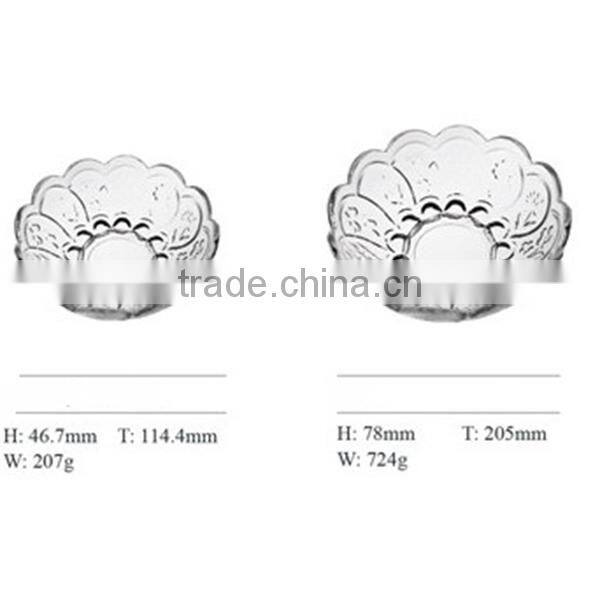 Wholesale high quality elegant glass bowl salad glass bowl
