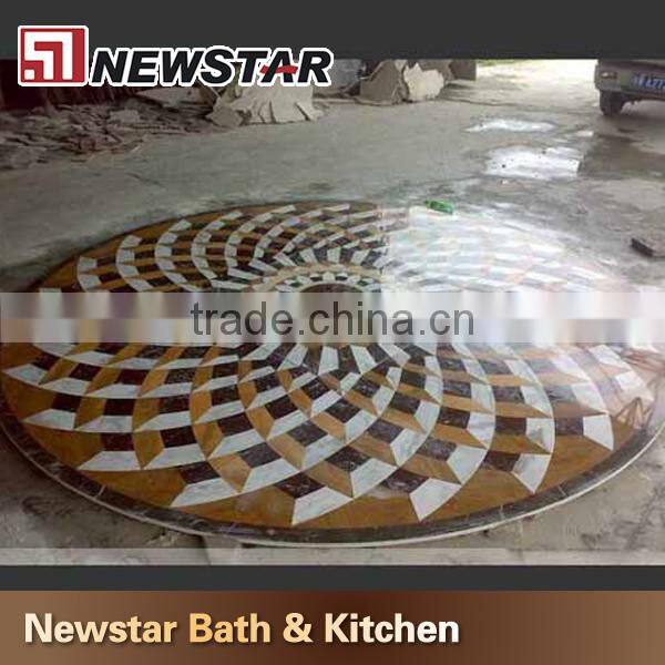 Chinese polished customize flower waterjet marble tiles
