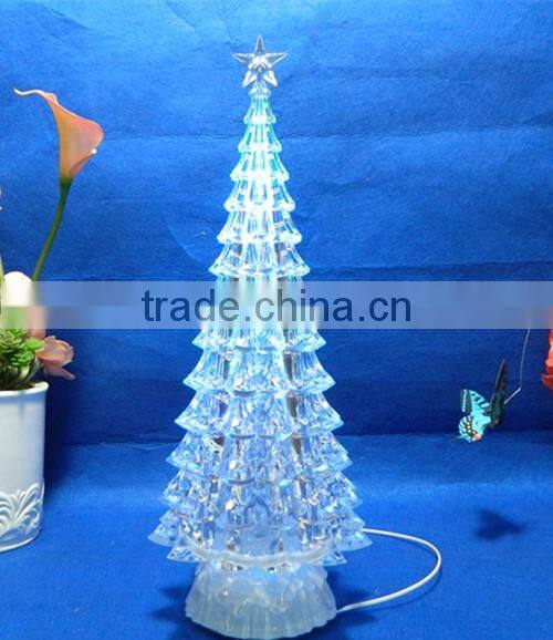 Dongguan acrylic factory crystal led tower Christmas tree with try me