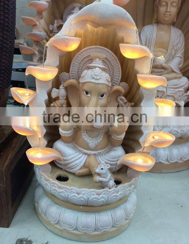 indian statue wholesale led polyresin buddha fountain