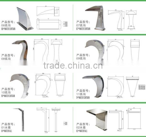 factory wholesale pool water curtain and spa stainless steel waterfall