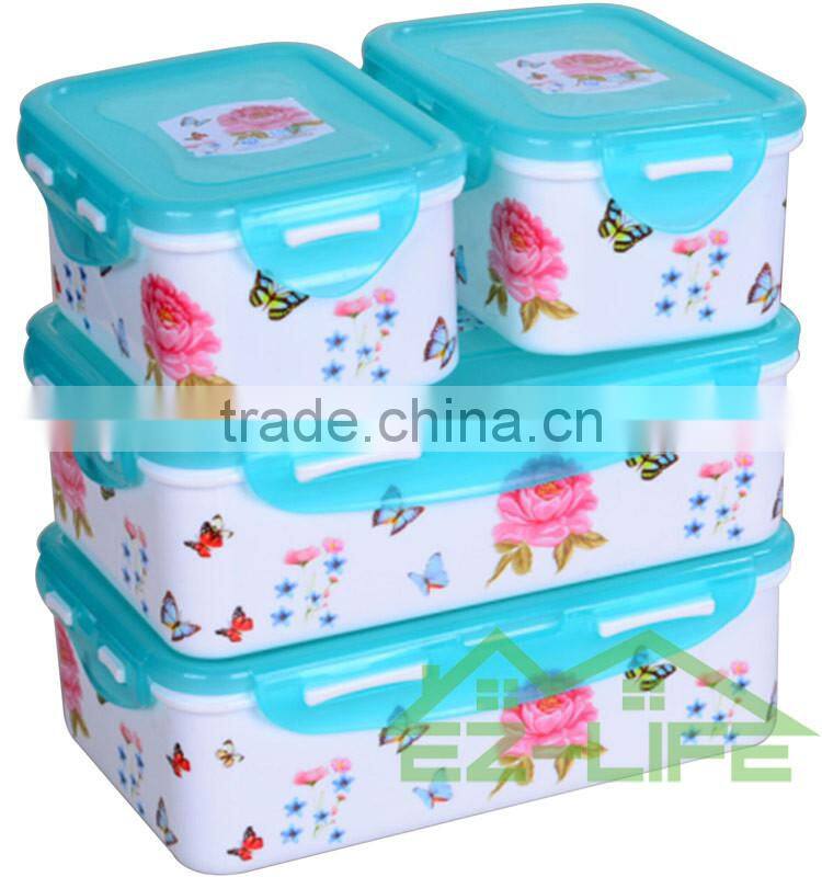 BPA free microwave safe seal plastic food storage containers with lids 4 pcs/set
