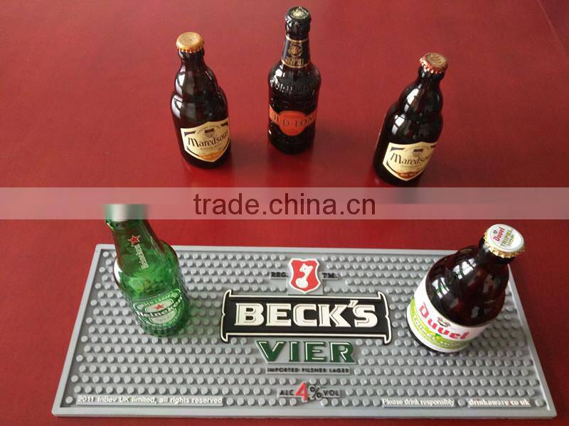 Free sample new design cool bar mats silicone personalized bar mat