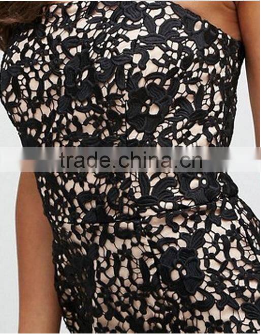 Sexy Women Runway Spring Bodycon Bandage Dress Sexy Black Lace Celebrity Evening Party Dress
