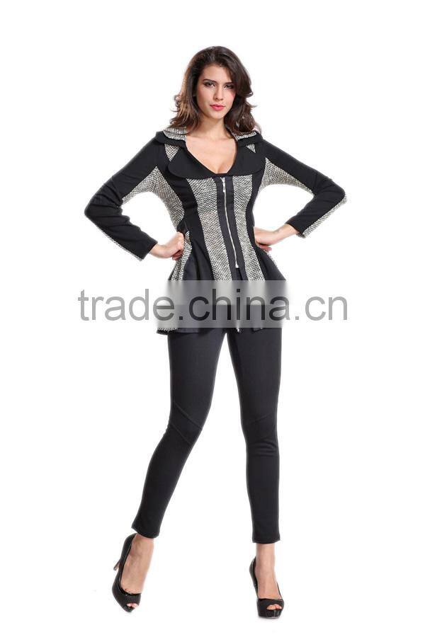 2014 New Arrival Ladies'Long Sleeve Blazer / Jacket with Flare Hem