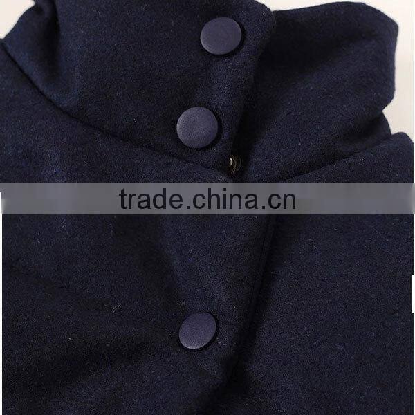 Factory women fashion comfortable winter spring sleeveless asymmetrical front short back long blue jacket