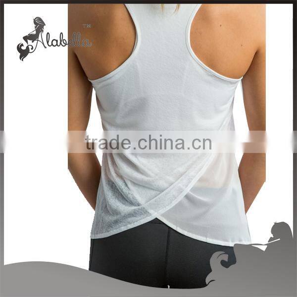 Bulk white loose tan tops Plain gym tank tops for wholesale