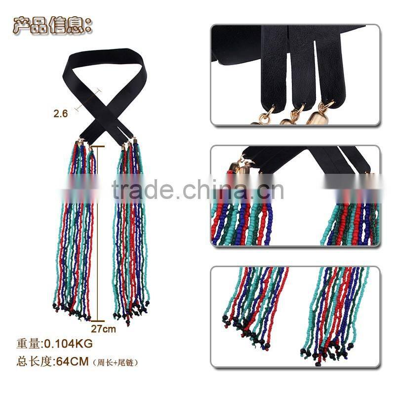 Big brand colorful small beads tassel necklaces for womens jewelry