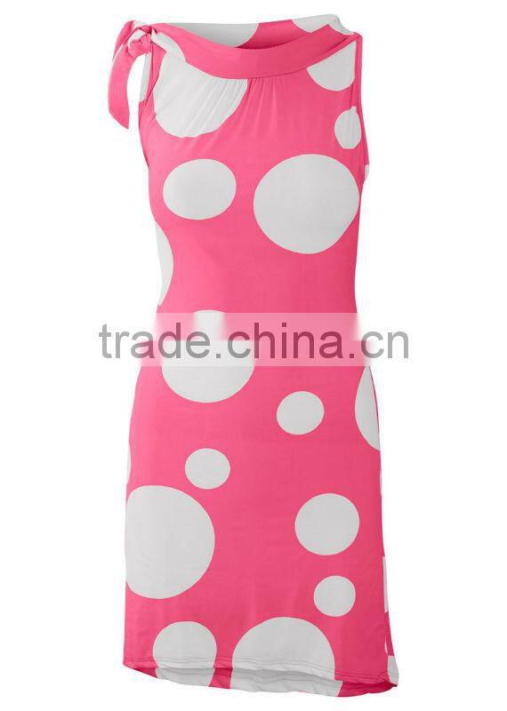 ladies bubble print beach dress women's sun dress mini beach dress