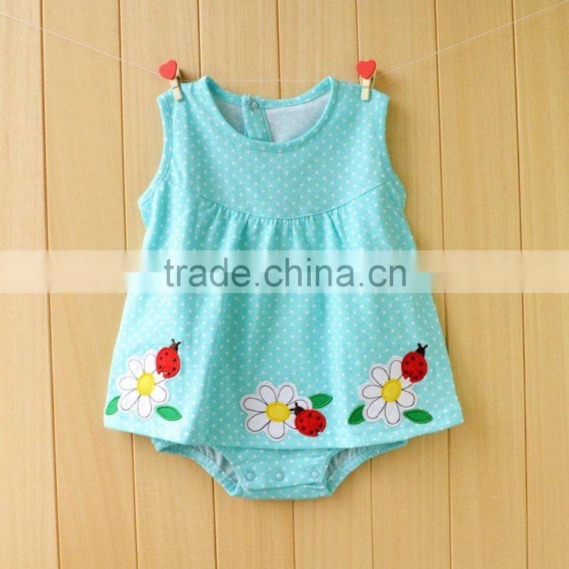 Latest Custom Newborn girl lovely fashion rompers 2017 summer kid Bodysuit Clothing kint wholesale baby girl clothes romper