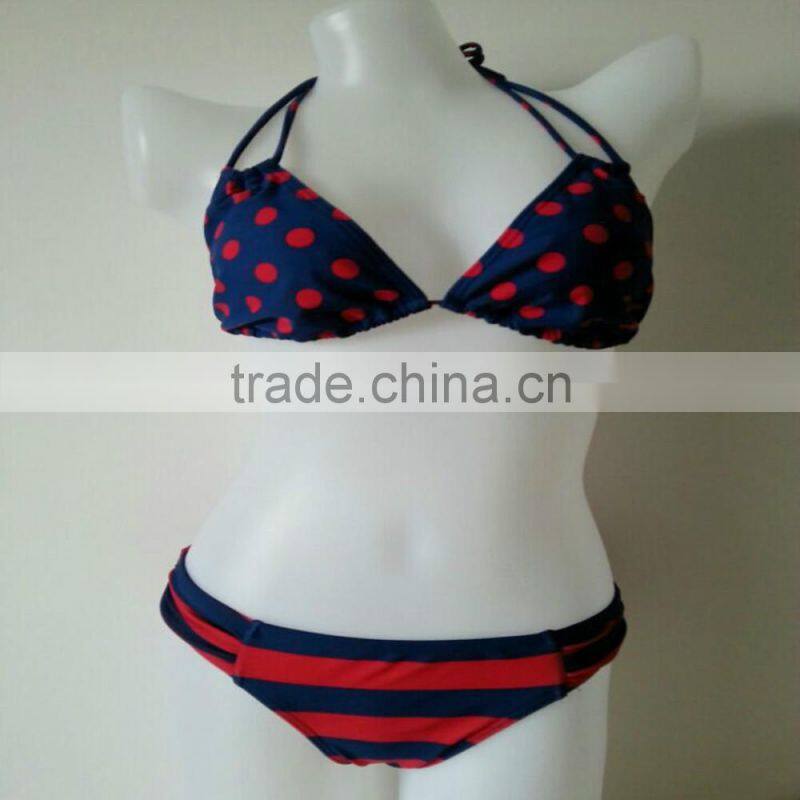 Young lady sunshine floral bikini swimsuit