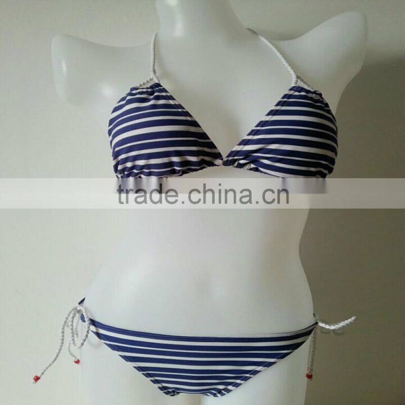 Top quality printing triangle women bikini swimwear