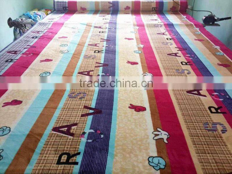 printed jacquard coral fleece fabric