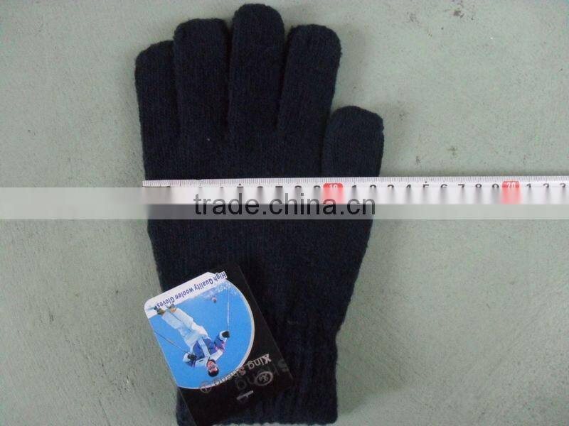 men's solid color winter gloves,woolen hand knitted gloves