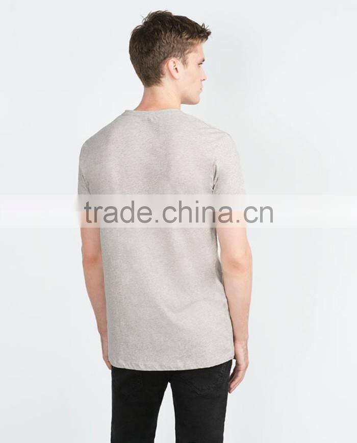 Mens casual polyester blank t shirt with pocket
