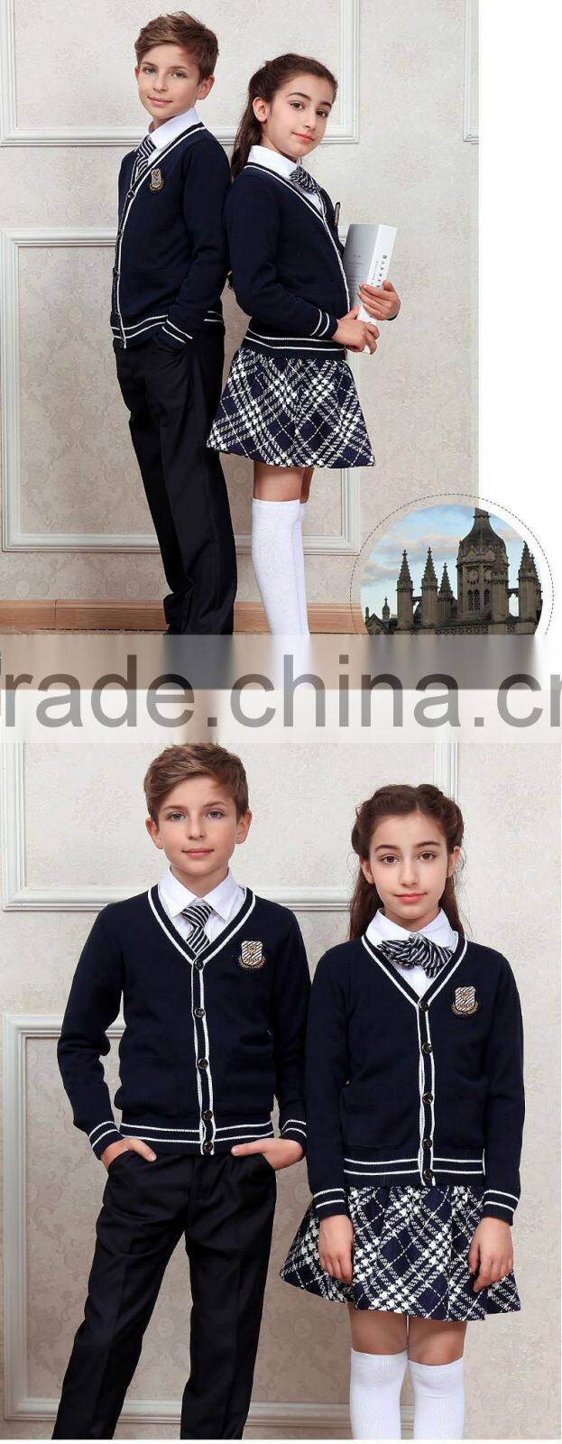 Noble temperament latest design school uniform sweater design