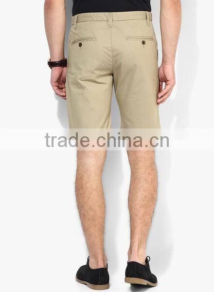 Mens Summer Khaki Office Stylish Woven Fashion Design Shorts
