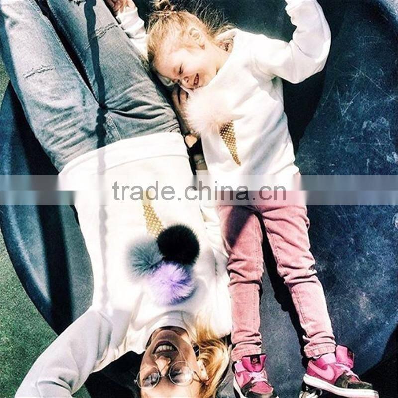 Mohair Ball Ice Cream Printed Sweatshirt Mommy And Me Pullover Custom Hoodies