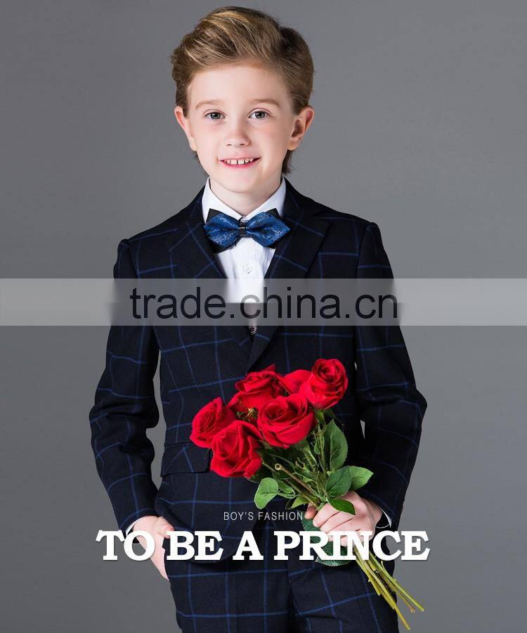 ELPA fancy fashion slimming check designer 3 piece boys wholesale suits