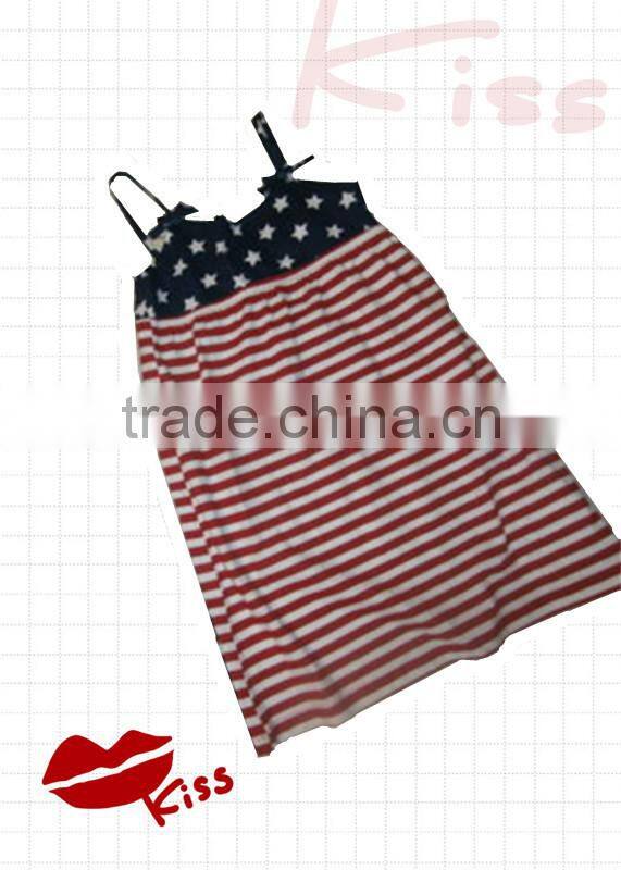 baby girls dresses Girls 4th of July dress Wholesale Baby Girls Summer Stripe Boutique July 4th Lastst Dress Cotton Pettidresses