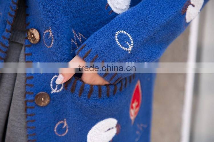 2017 ugly christmas sweater loose Plus Size Embroidery Big hat cardigan sweater