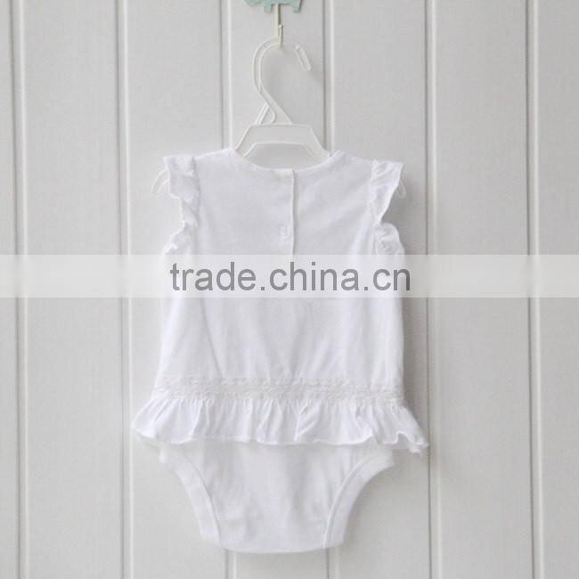 Natural White Organic Cotton Girls Baby Bodysuits