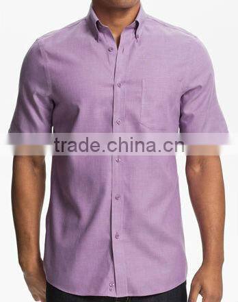 100% high quality cotton lavender plain dyed casual design shirts