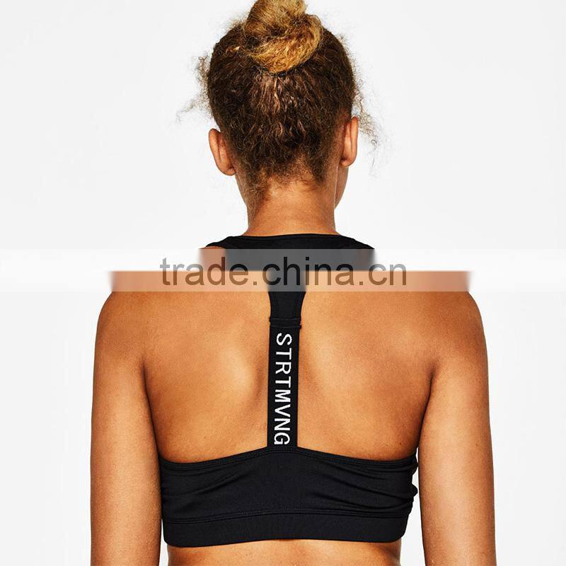 New technical top with slogan women's black racerback sports tank tops