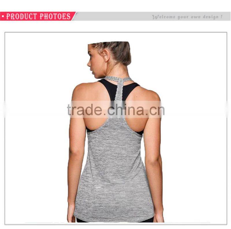 Hot Sale Fitted Long Tank Gym Singlets Body Building Wear Womens Yoga Tank