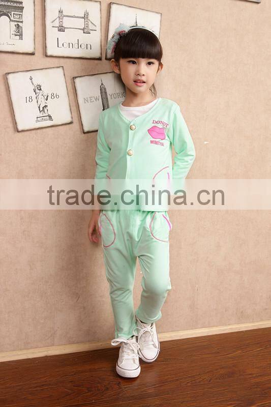Children's clothing wholesale custom lovely, generous, cotton three-piece suit