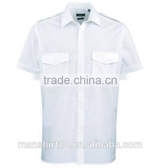 premier mens short sleeve white airline shirts airline pilot shirts