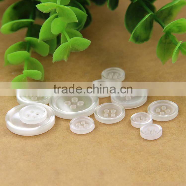 9mm-20mm 4-Holes White Translucent Resinic Resin Button For Shirts