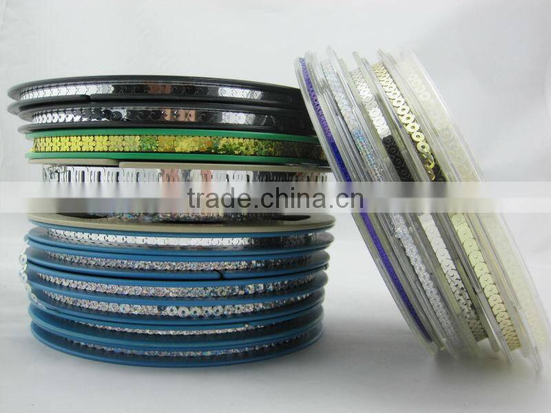 Hot fix Spangle sequins roll back with glue for hot fix sequin motif