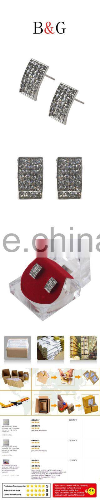 Customized Exquisite Luxury 925 Sterling Silver Hiphop Earrings Wholesale