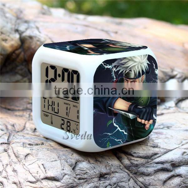 Hot selling Plastic LED alarm clock, Naruto character design digital clock for sale, LED digital alarm clock cheap price