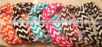 2014 wholesele winter hot fashion knitted scarf chevron printed infinity cotton cute chevron scarves