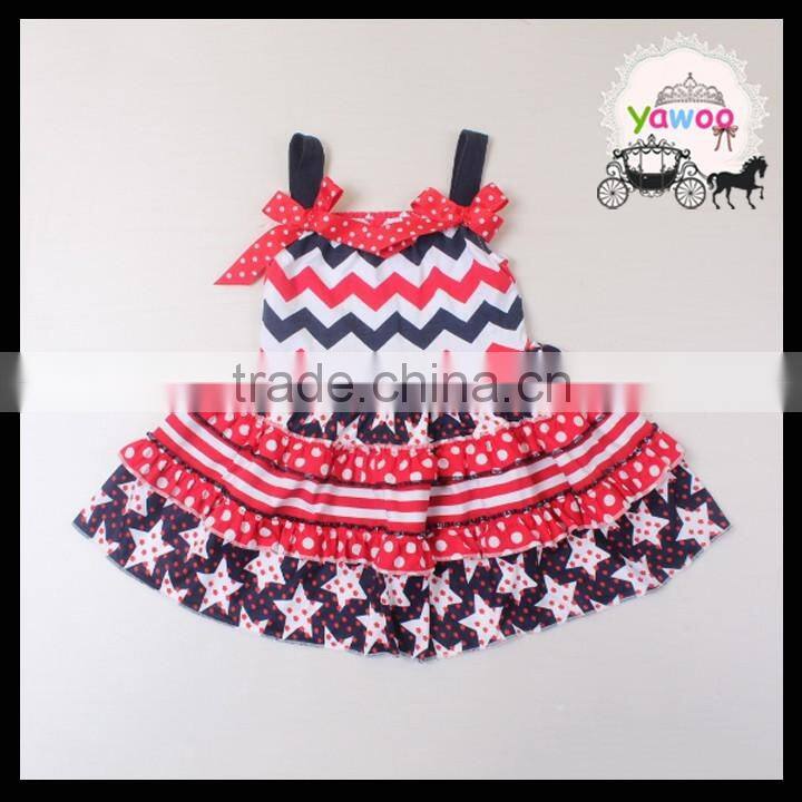 Yawoo 2016 latest navy polka dots july 4th smocked dress designs teenage girls