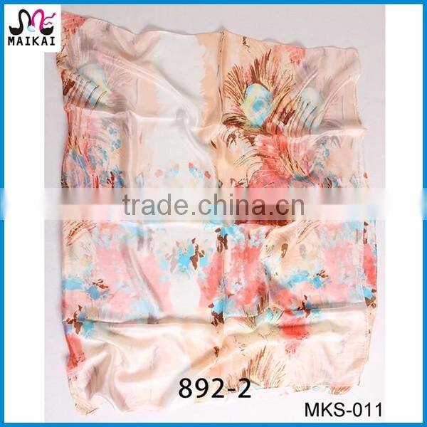 Factory price 2016 new design 100 silk head scarf