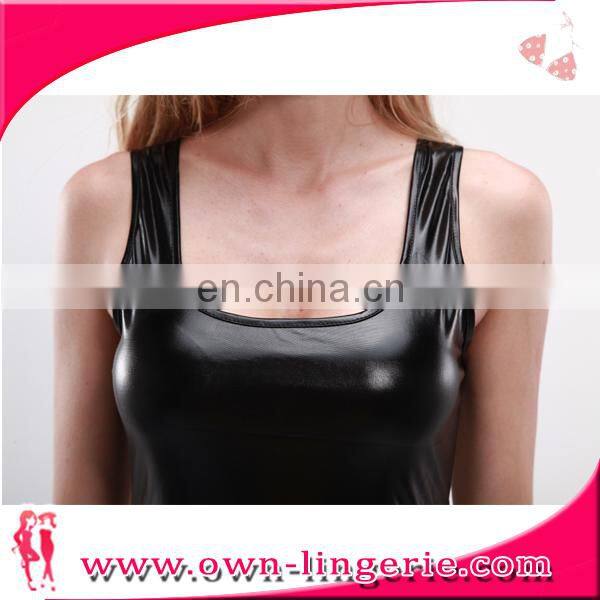 Wholesale Sexy Black Leather Fashion American Sexy Ladies Hot Girls Without Dress