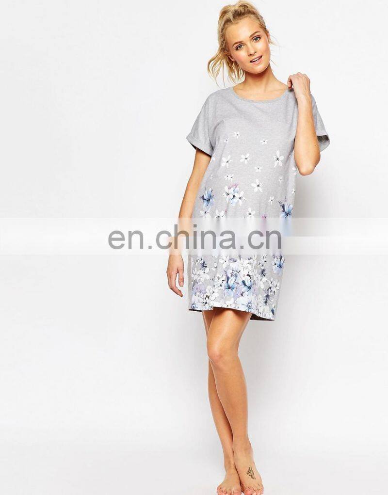 Oversized T-Shirt in Floral Print Maternity Pajama Sleepwear