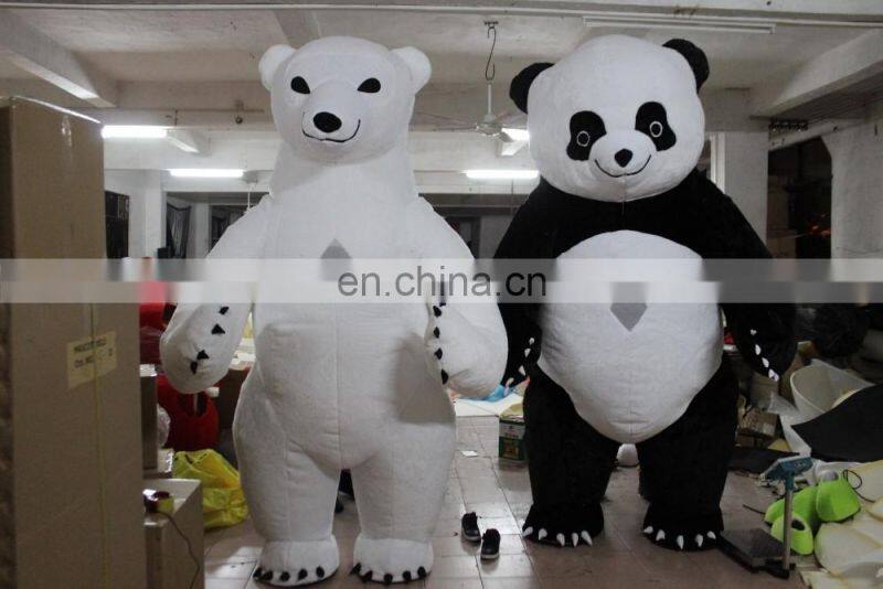 Hot sale!!! Super funny inflatable polar bear costume & inflatable panda costume