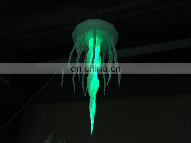Purple inflatable jellyfish scaleph LED light, decoration for trade show